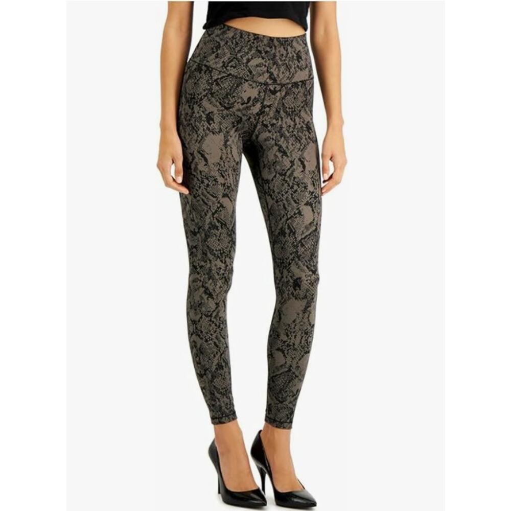 NWT INC Women Gray Compression High Waist Animal Print Active Skinny Leggings